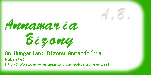 annamaria bizony business card